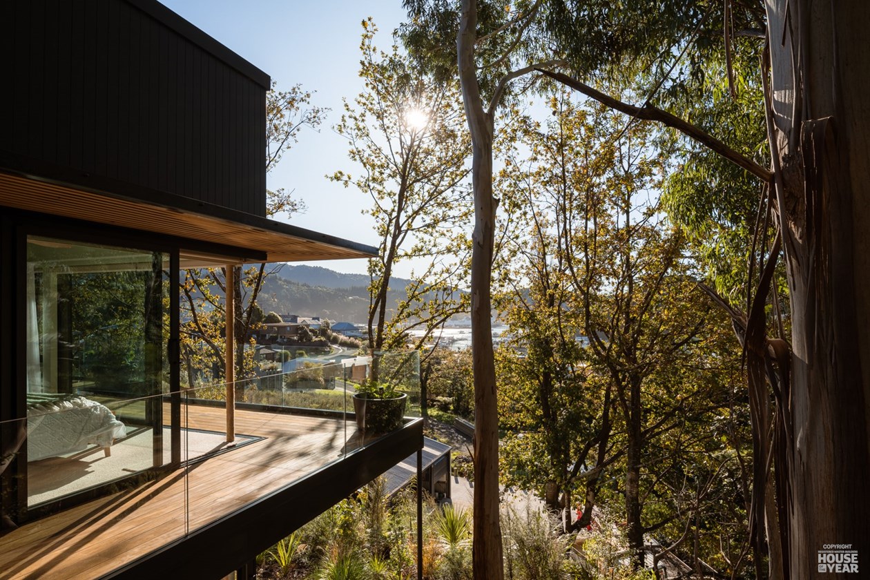 Woodland Escape — Covered entry walkway